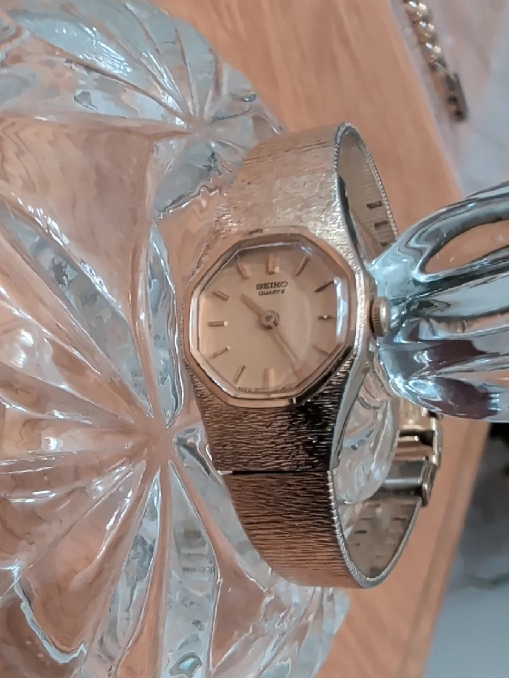 Seiko Gold Tone Ladies Watch with Octagonal Bezel
